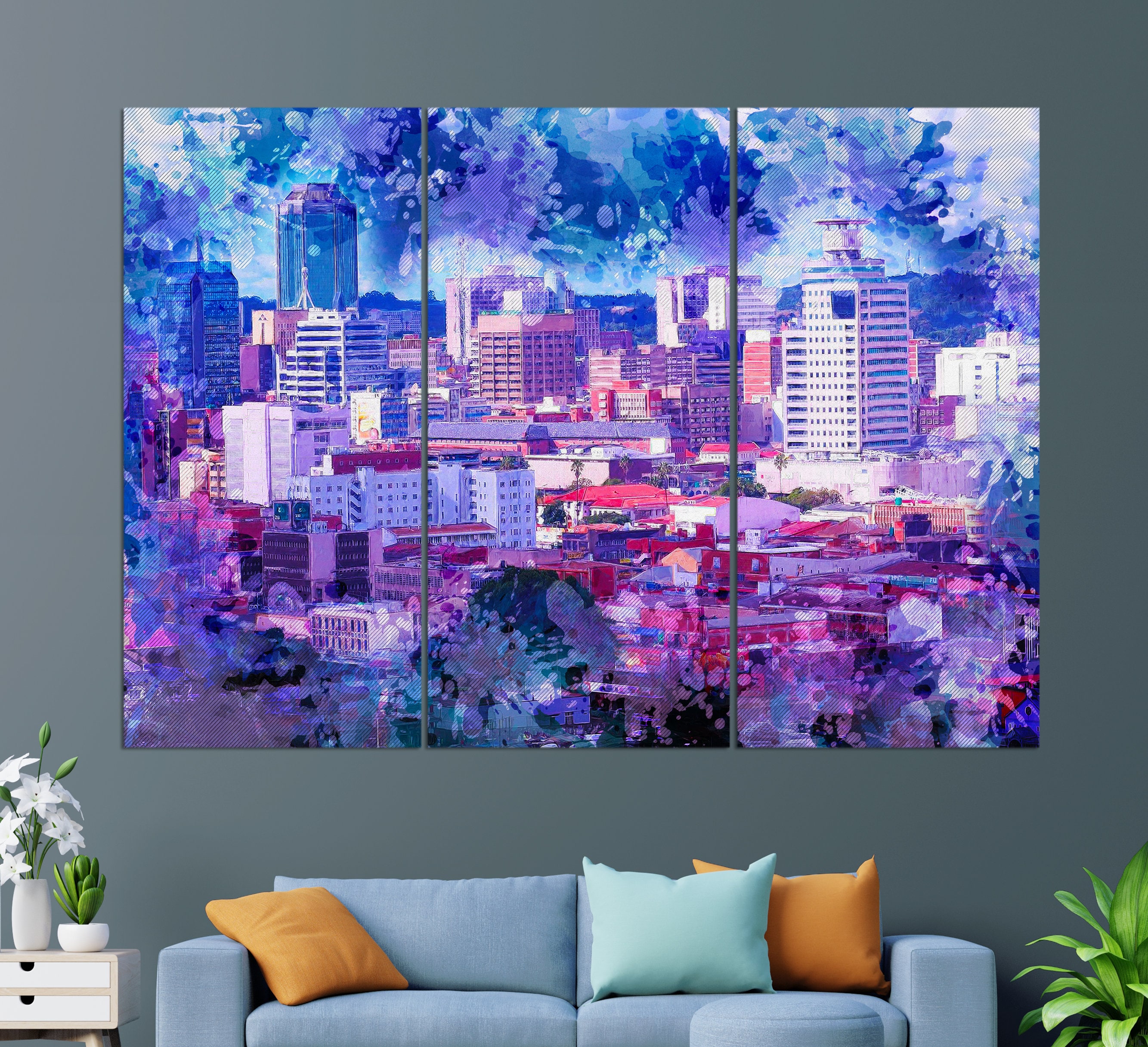 Zimbabwe Wall Art Harare Canvas Print Harare Painting Etsy UK