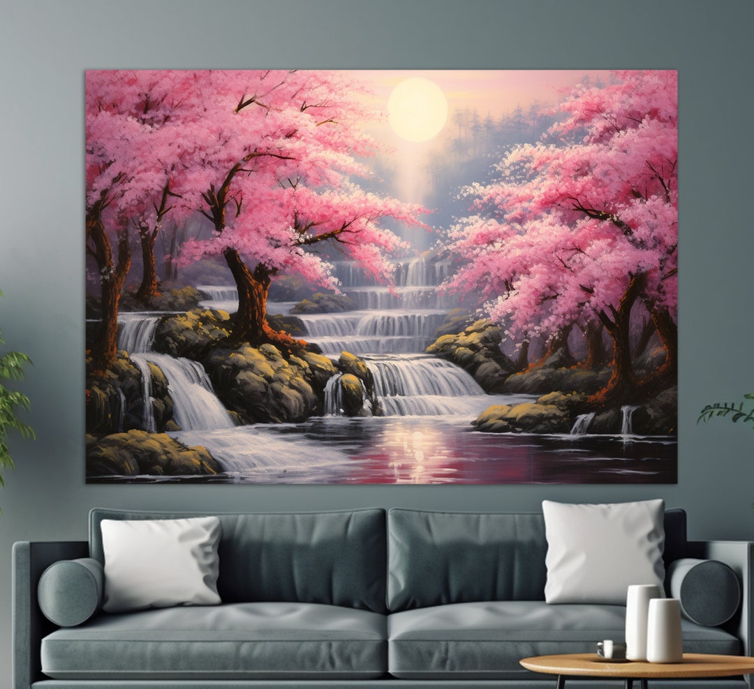 Cherry Blossom In Japan Painting Canvas Print Japanese Landscape Wall Il 1080xN.5497329969 Sswe