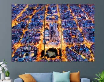 Barcelona Skyline Canvas Print, Sagrada Família, Barcelona Wall Art, Catalonia, Spain Canvas Print