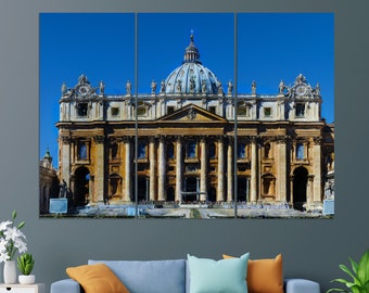 Impression sur toile Basilique papale Saint-Pierre-au-Vatican, peinture Basilique vaticane, art mural Vatican