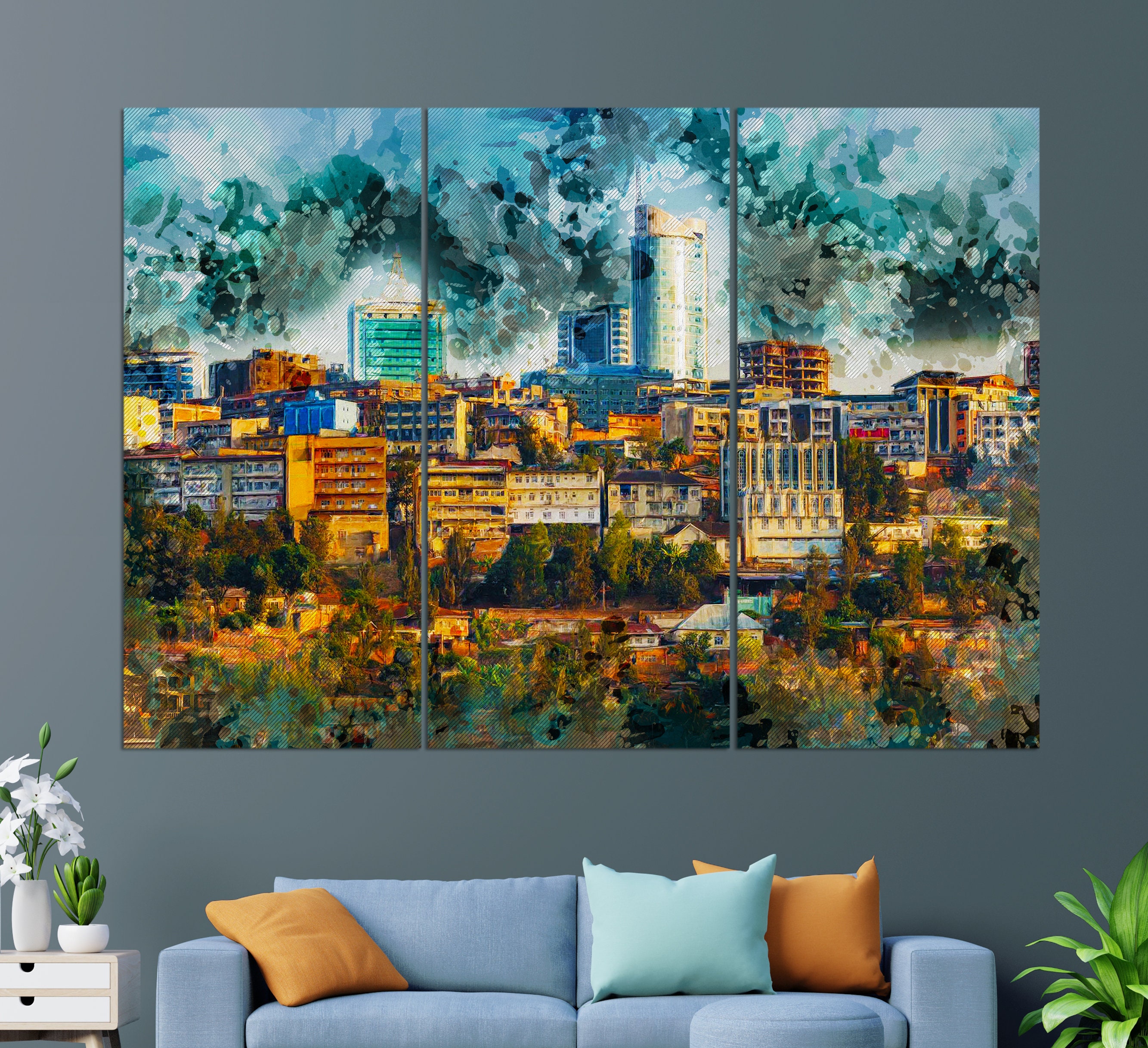 Java House Paintings Rwanda Rwanda Wall Art, Kigali Canvas Print, Kigali Painting, Rwanda Canvas ...