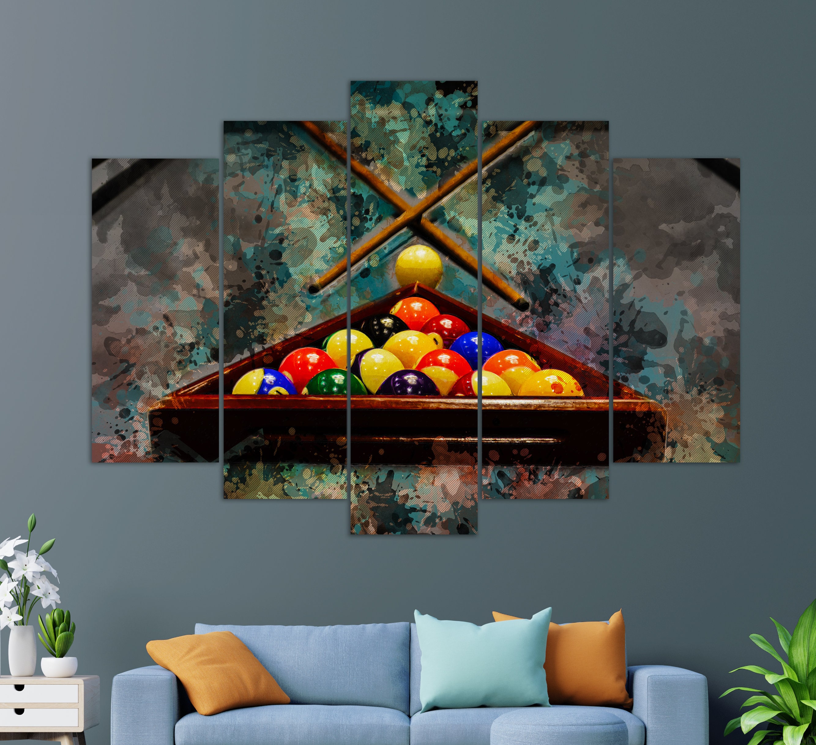 Billiards Wall Art Billiard Painting Billiard Canvas Print - Etsy