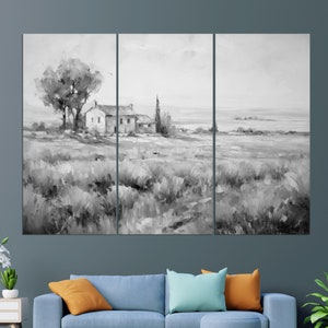 Lavender Field in Provence Painting Canvas PRINT, Provence Wall Art, Lavender Field Painting, Rustic Canvas Art image 5