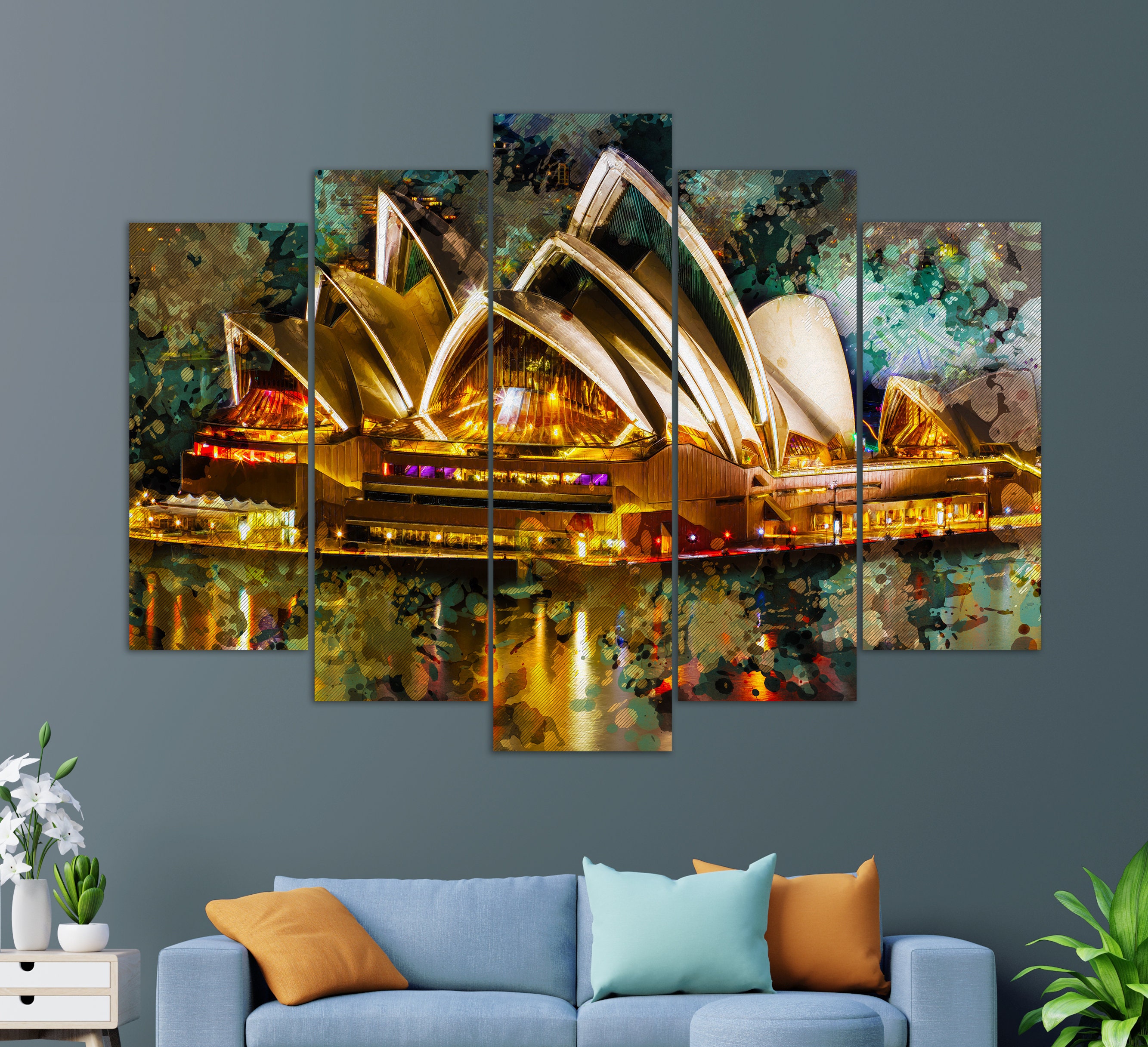 Sydney Opera House Canvas Print Abstract Sydney Painting Etsy Australia
