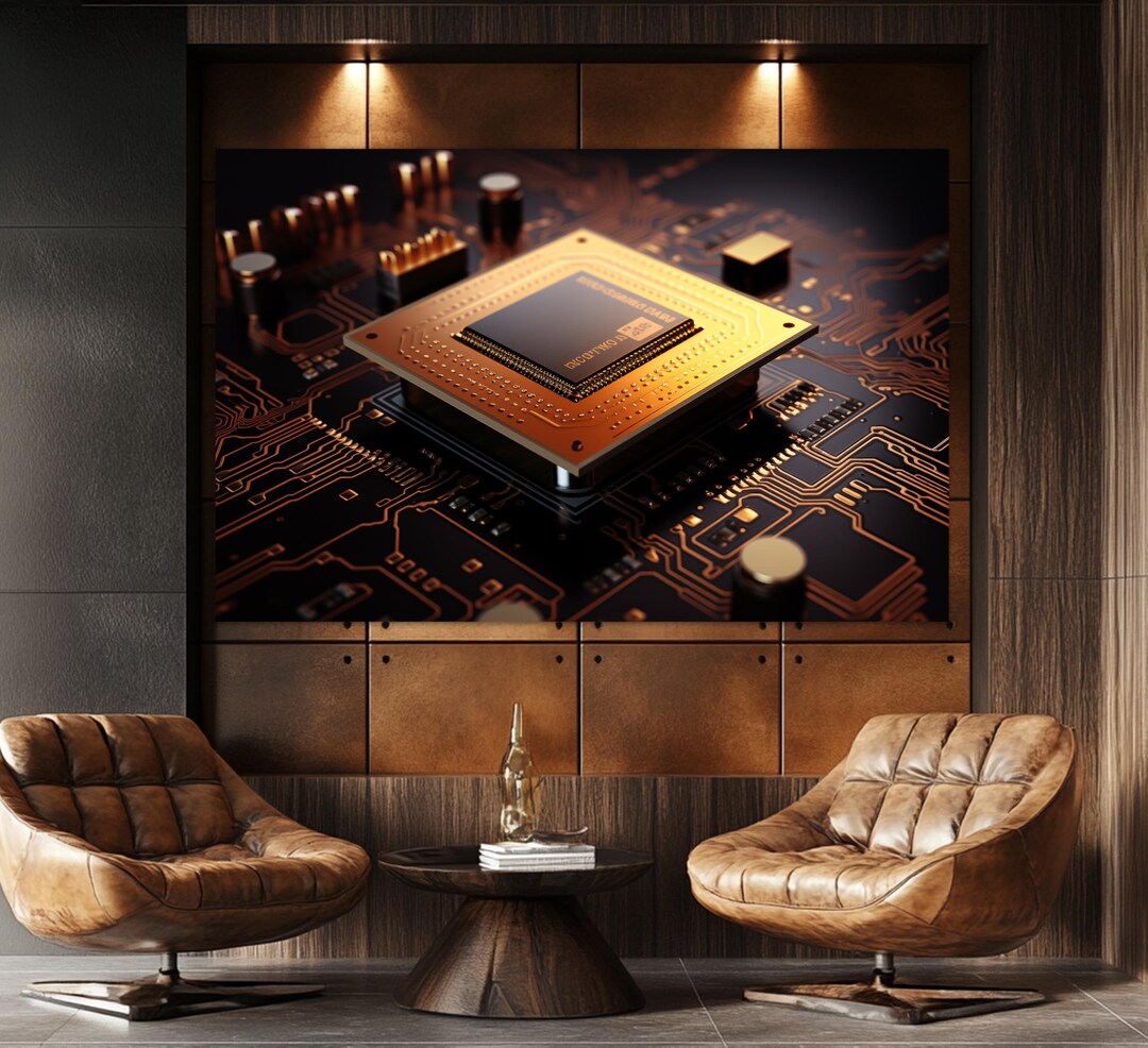 Microprocessor Poster Design Micro Processor Canvas Print, Technology Wall Art, Engineer Office Wall ...