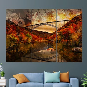 New River Gorge Bridge Canvas Print, Arch Bridge in Victor, Fayette County, West Virginia Wall Art