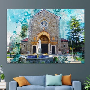 St. Anthony of Padua Roman Catholic Church, Wilmington Canvas Print, Wilmington Church Painting, Wilmington Wall Art
