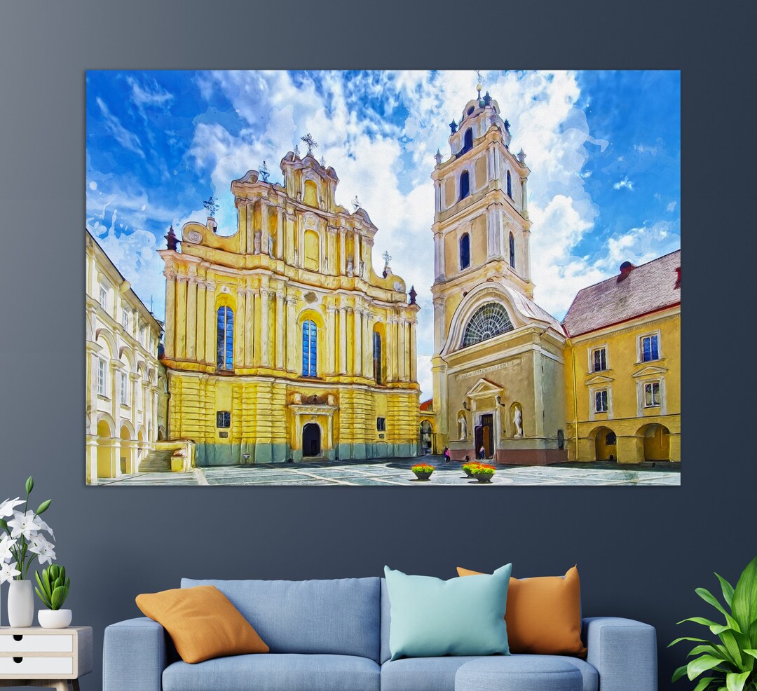 Vilnius Canvas Print, Vilnius Wall Art, Vilnius Painting, Lithuania