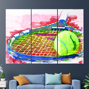 Tennis Wandbild, abstraktes Tennis Gemälde, Tennis Geschenk, Tennis Gemälde