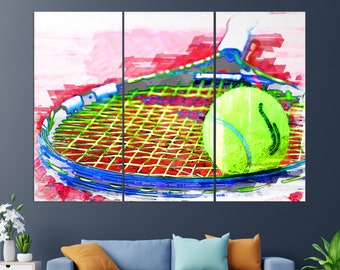 Tennis Wall Art, Abstract Tennis Canvas Print, Tennis Painting, Tennis Gift