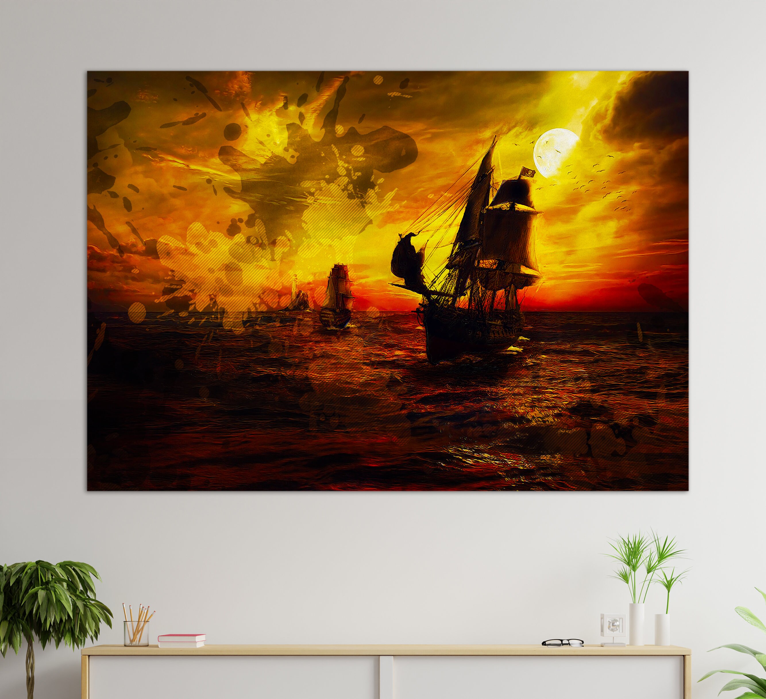 Sailing Ship Canvas Print Ships Wall Art Sailing Painting Etsy