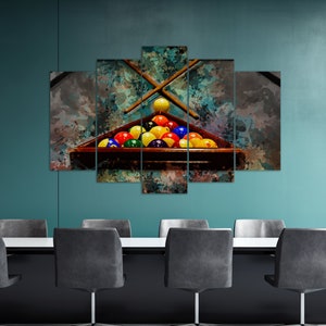 Billiards Wall Art, Billiard Painting, Billiard Canvas Print, Billiard Wall Decor, Billiard Room Decor image 6