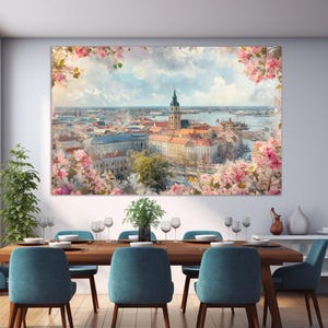 Riga Wall Art, Riga Canvas Print, Abstract Riga Painting, Latvia Wall Art, Latvia Canvas Art