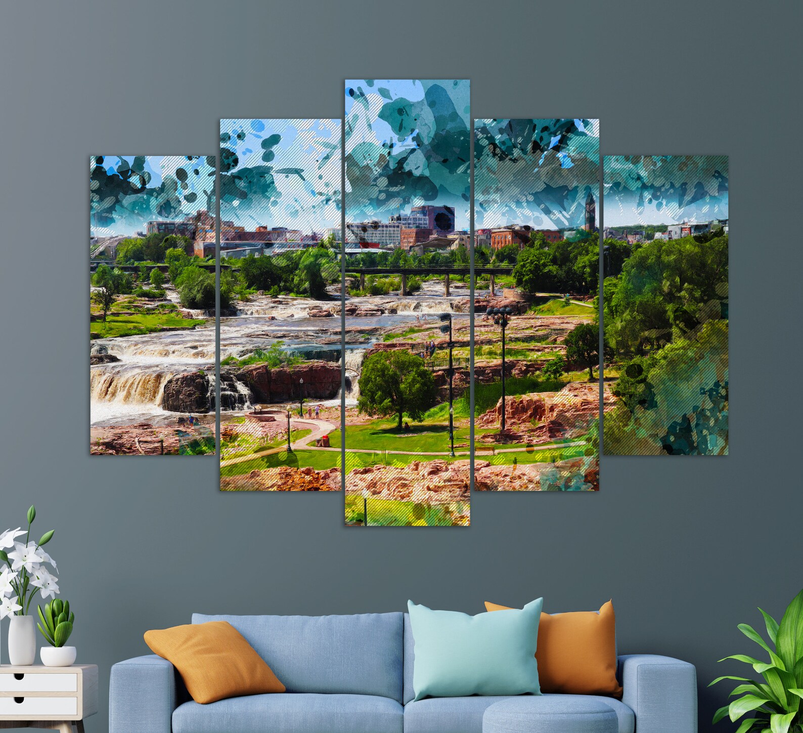 Sioux Falls Canvas Print Sioux Falls Wall Art Abstract Sioux Etsy UK