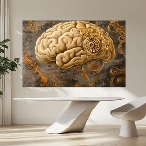 Abstract Human Brain Canvas Print, Neuropathology Wall Art, Hospital Wall Decor, Doctor Gift, Brain Poster, Brain Wall Art, Neurologist Gift