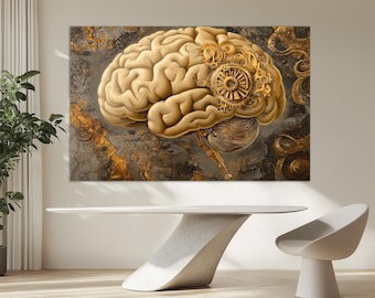 Abstract Human Brain Canvas Print, Neuropathology Wall Art, Hospital Wall Decor, Doctor Gift, Brain Poster, Brain Wall Art, Neurologist Gift