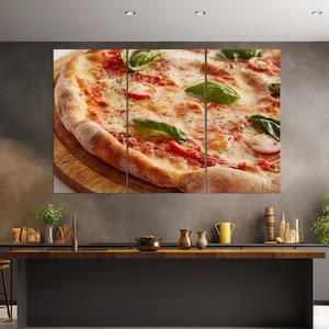 Pizza Canvas Print, Pizza Wall Art, Italian Food, Kitchen Wall Decor, Pizza Painting, Restaurant Decor, Pizzeria Wall Decor