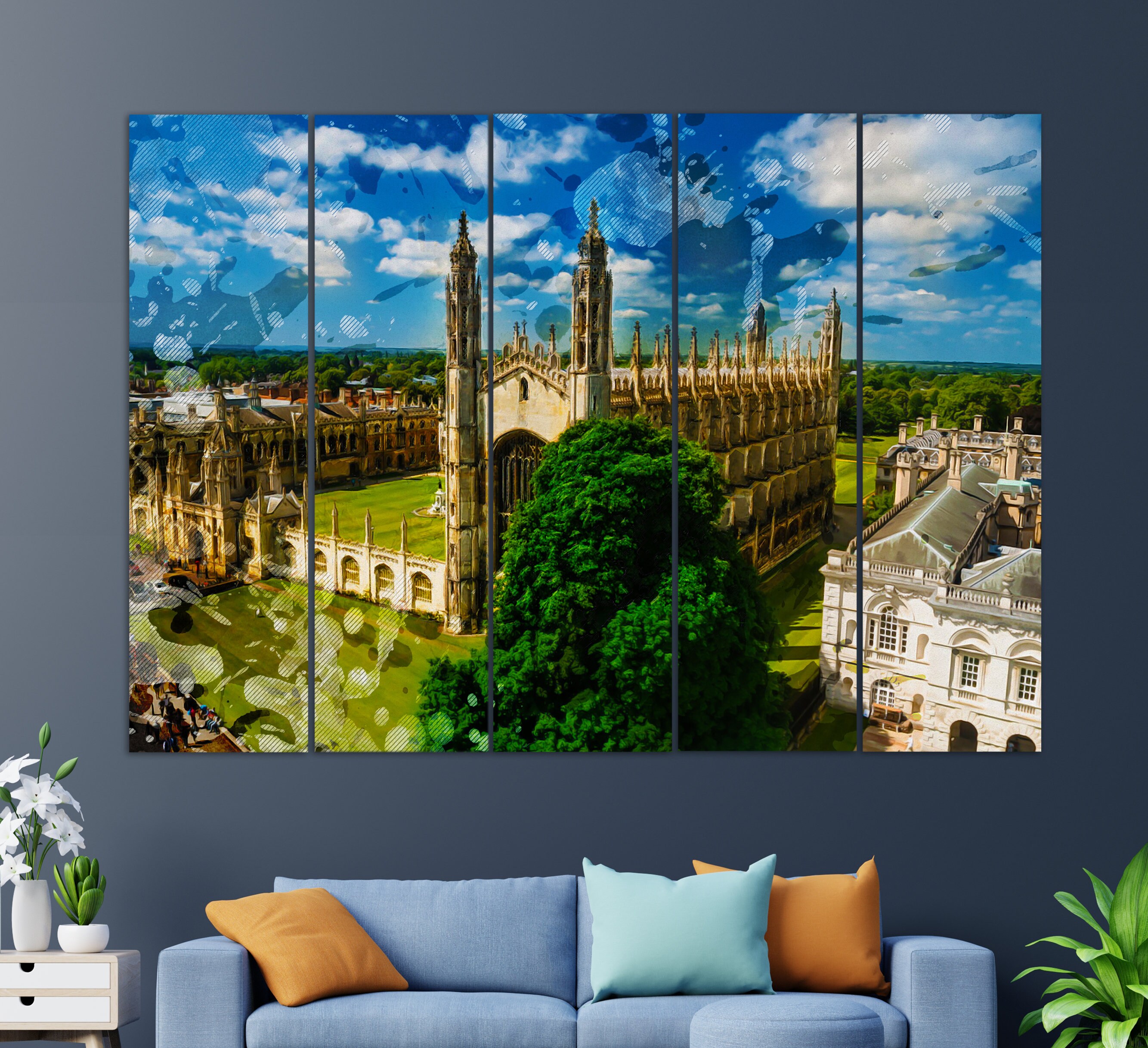 Cambridge Painting Cambridge Canvas Print Cambridge Wall Etsy UK