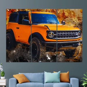 Ford Bronco Canvas Print, Ford Bronco Painting, Abstract Ford Wall Art, Ford Fan Gift