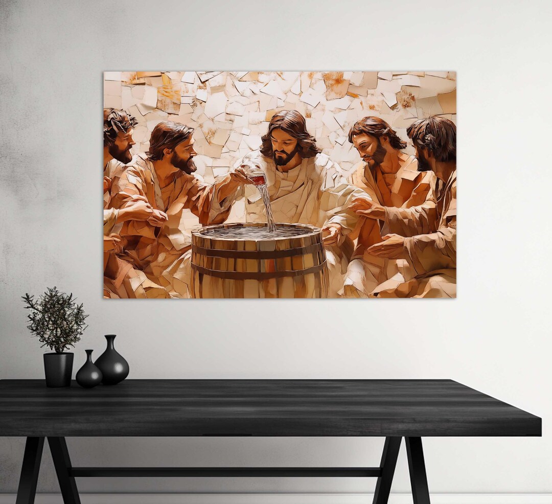 Jesus Christ Turning Water Into Wine Canvas Print, Jesus Christ ...