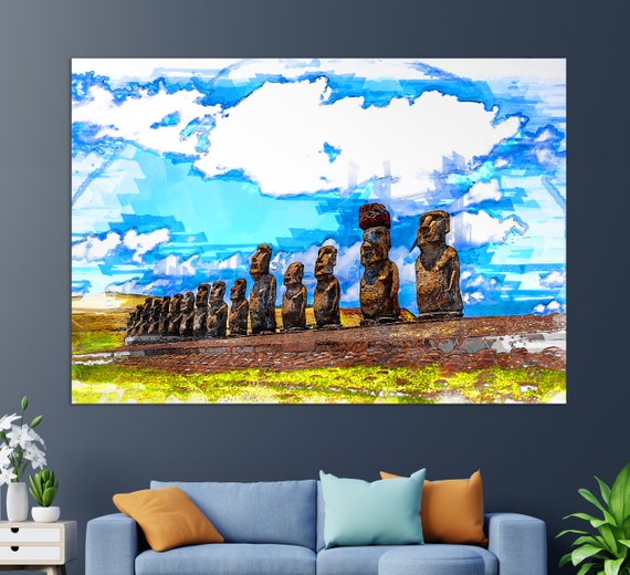 Moai emoji | Canvas Print