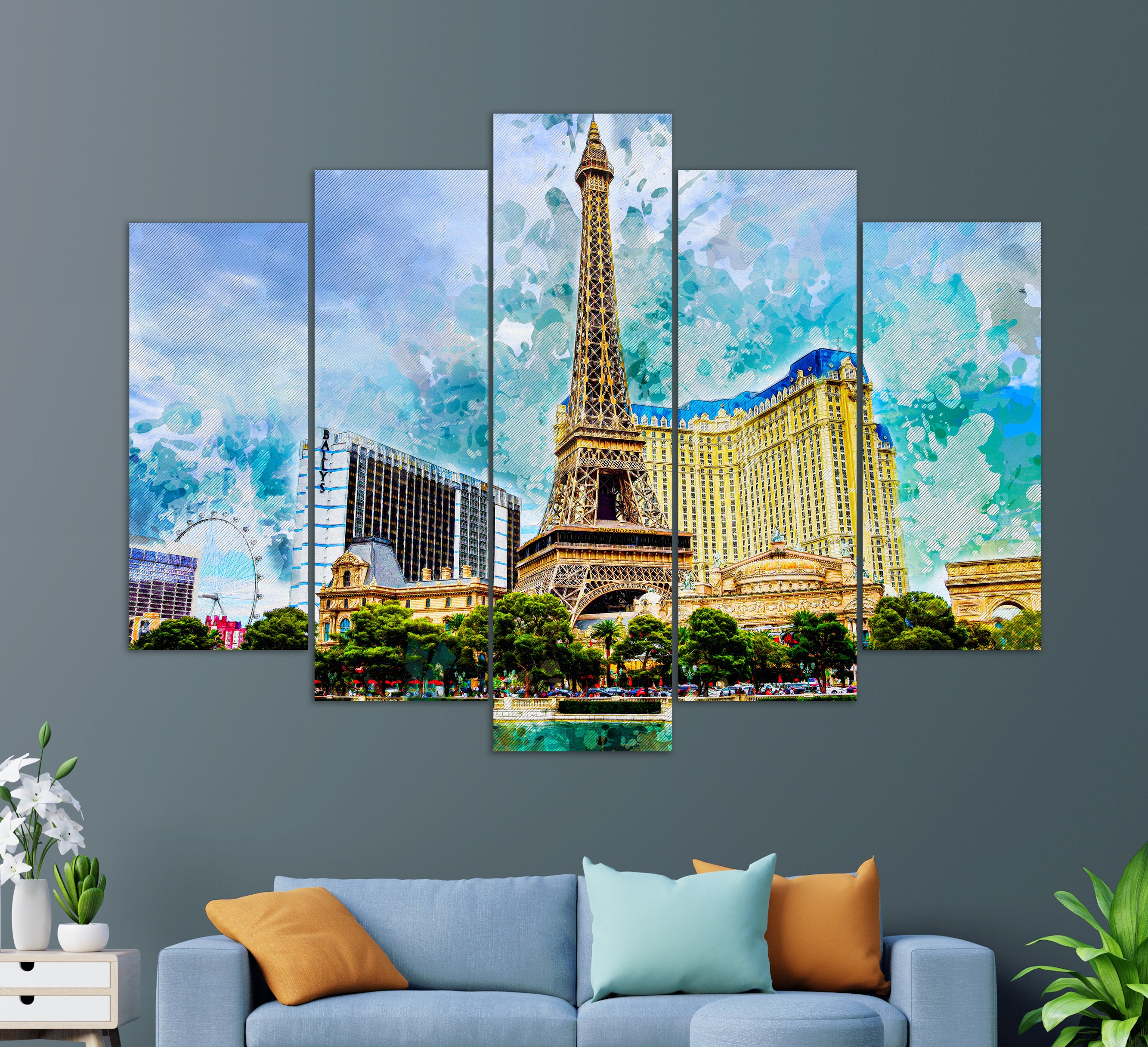 Las Vegas Wall Art Eiffel Tower in Bellagio Vegas Canvas -  Finland