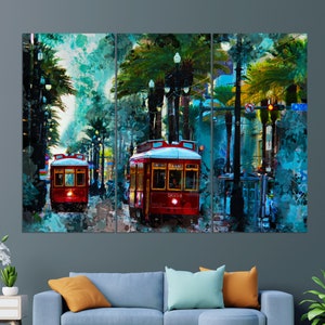 Abstract New Orleans Canvas Print, New Orleans Wall Art, New Orleans Downtown, New Orleans Painting