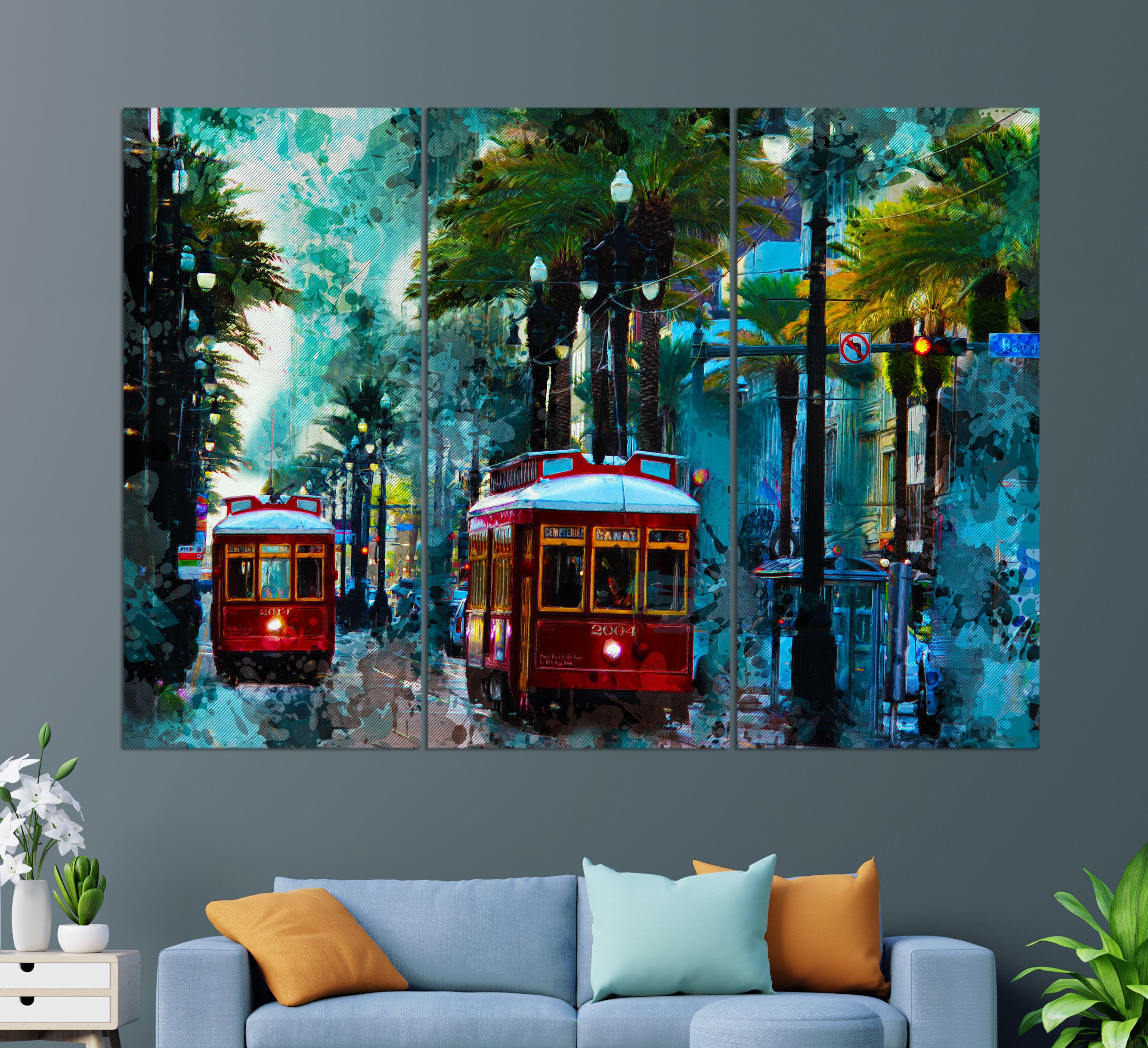 Abstract New Orleans Canvas Print New Orleans Wall Art New Etsy