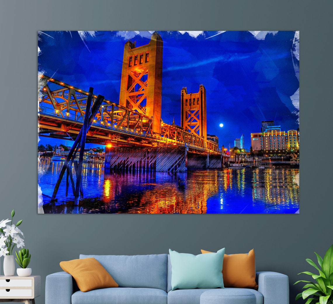 Sacramento Canvas Print Sacramento Painting Sacramento Wall Etsy