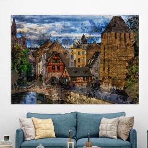 Strasbourg Canvas Print, Strasbourg Wall Art, Strasbourg Painting, France Canvas Art