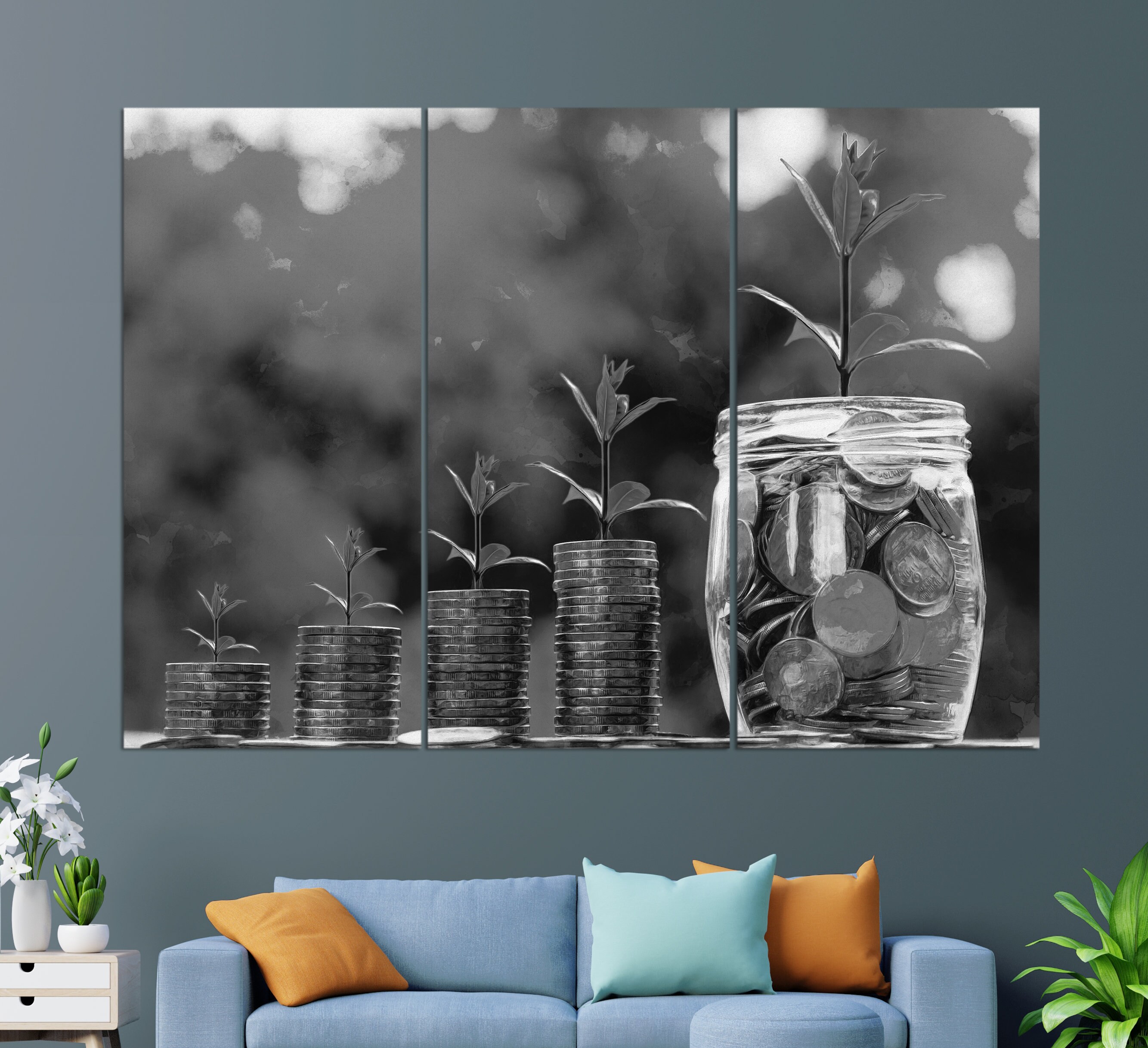 Money Wall Art Money Canvas Print Abstract Money Painting Etsy UK