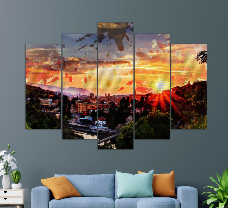 Sarajevo Canvas Print Sarajevo Skyline Sarajevo Wall Art Etsy