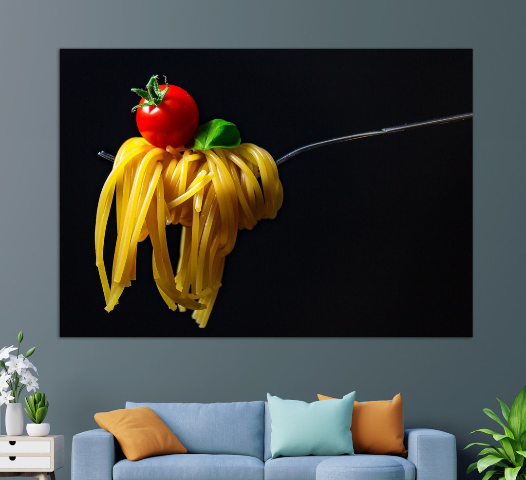 Pasta Canvas Print Food Wall Art Spaghetti Print Italian Etsy