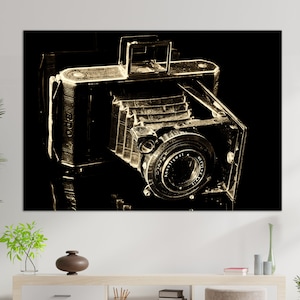Vintage Camera Canvas Print, Photography Wall Art, Photographer Gift, Retro Camera Print