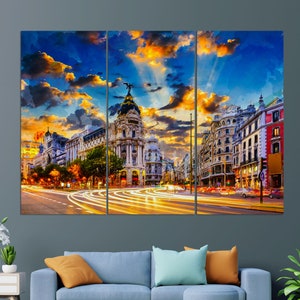 Madrid Canvas Print, Madrid Painting, Madrid Wall Art, Spain Canvas Art