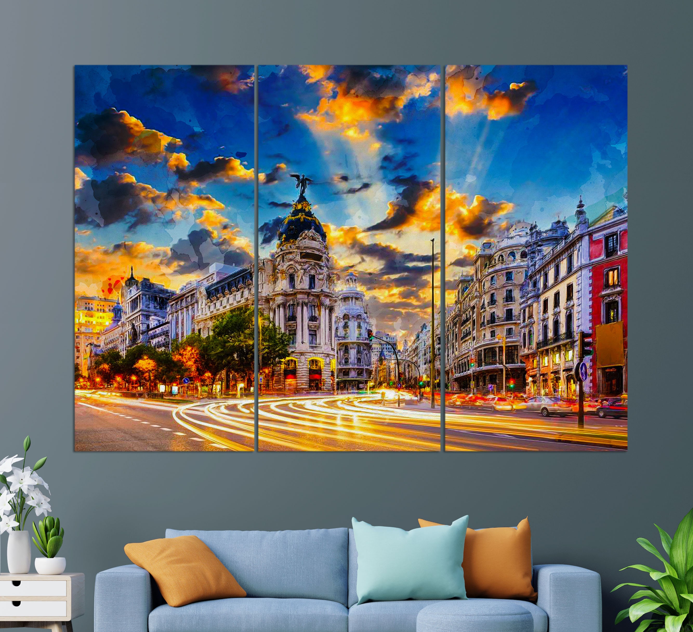 Madrid Canvas Print, Madrid Painting, Madrid Wall Art, Spain Canvas Art