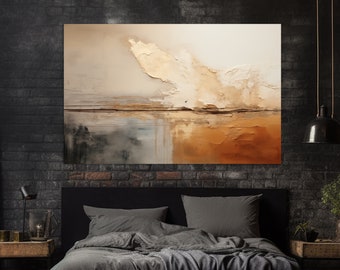 Impression sur toile de peinture acrylique abstraite, art mural abstrait, impression sur toile minimaliste, peinture minimaliste, décoration murale abstraite