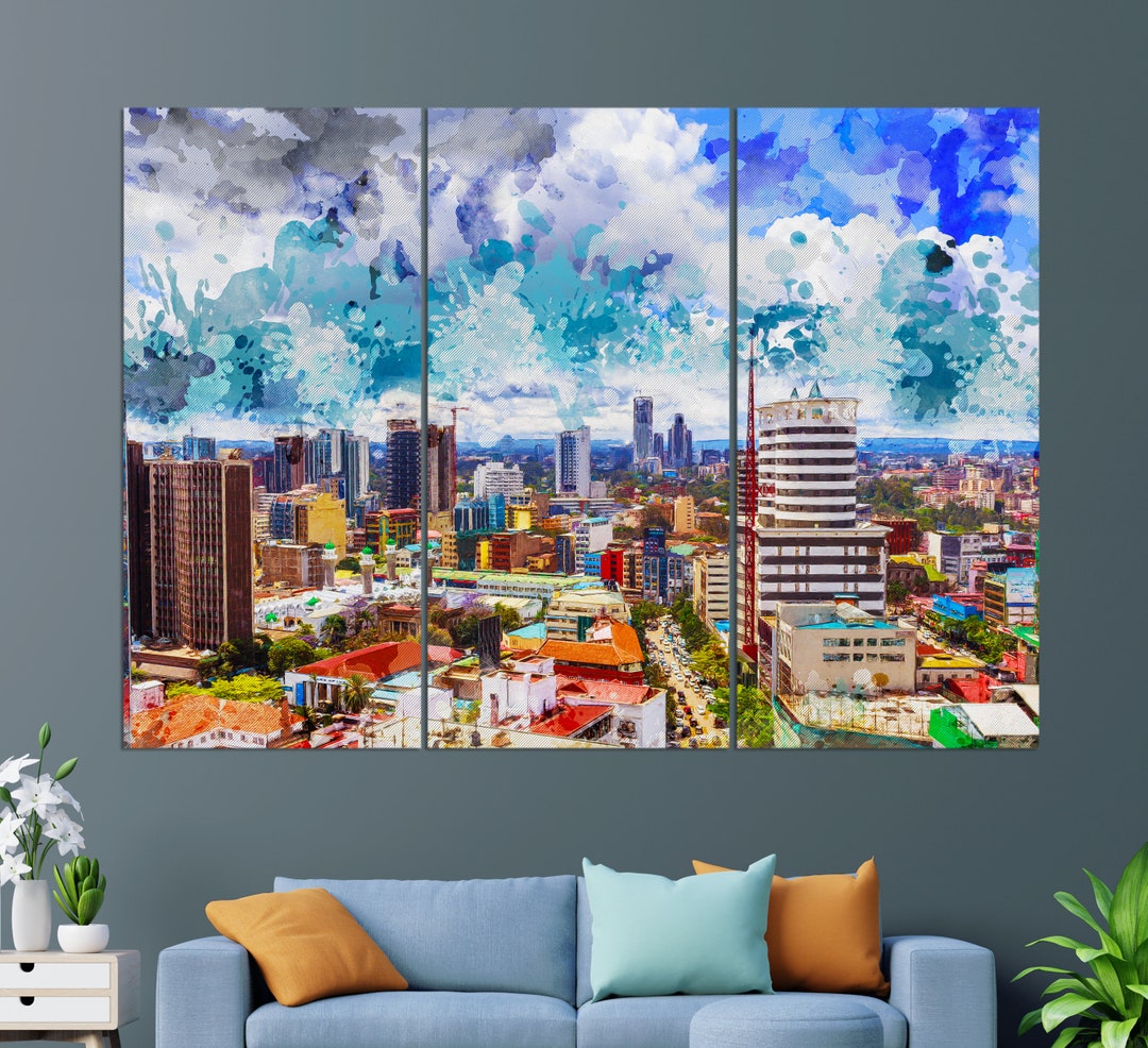 Kenya Wall Art, Nairobi Canvas Print, Nairobi Painting, Kenya Canvas