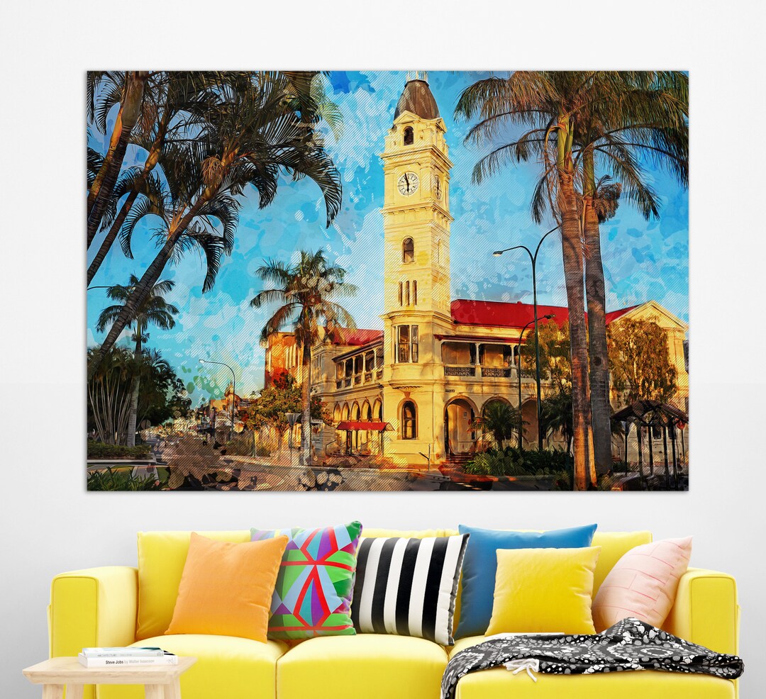 Bundaberg Canvas Print Bundaberg Skyline Bundaberg Painting Etsy UK