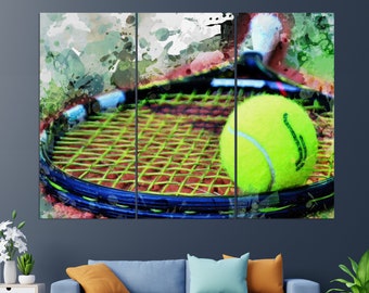 Abstract Tennis Wall Art, Tennis Canvas Print, Tennis Painting, Tennis Player Gift, Tennis Wall Decor