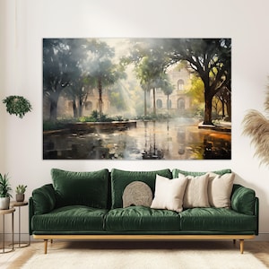 Misty San Antonio Downtown Canvas Print, Abstract San Antonio Painting, San Antonio Wall Art