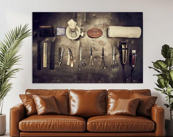 Barbershop Wall Art, Barber Gift, Barbershop Canvas Print, Hairdresser Gift, Barbershop Painting, Barbershop Wall Decor