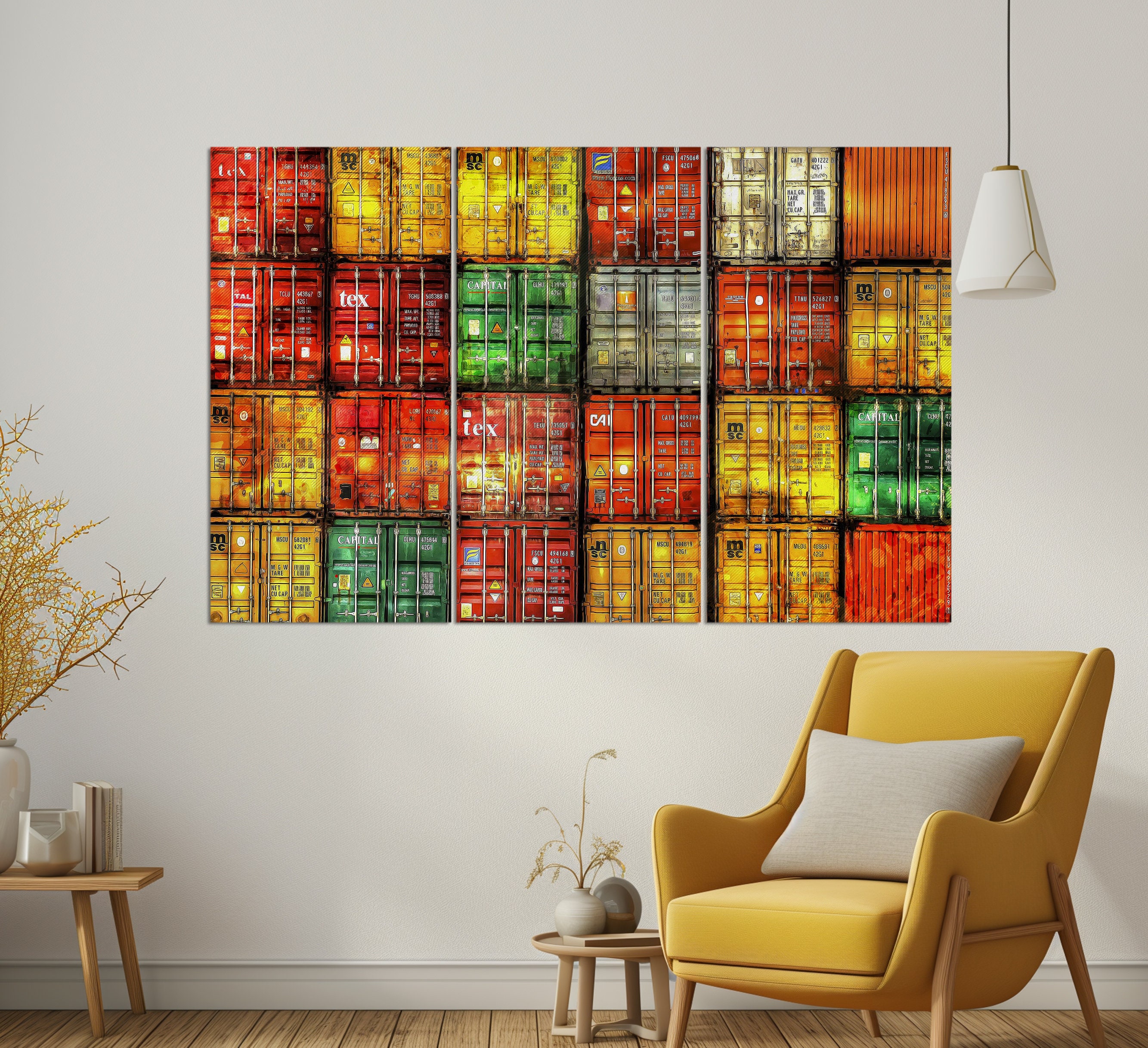 Containers Canvas Print, Cargo Wall Art, Logistics Wall Art, Sailor ...