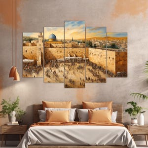 Ancient Jerusalem Canvas Print, Abstract Jerusalem Painting, Jerusalem Wall Art, Jerusalem Wall Decor, Israel Wall Art