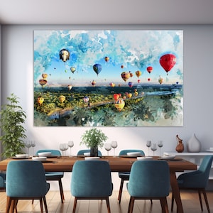 Albuquerque Balloon Fiesta Canvas Art, Abstract Albuquerque Canvas Print, Albuquerque Painting, Albuquerque Wall Art
