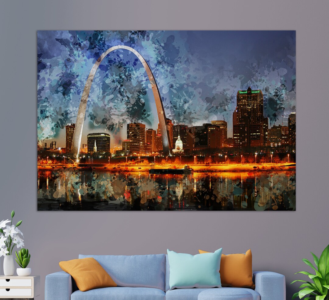 St. Louis Canvas Print Abstract St. Louis Painting St. Louis Etsy