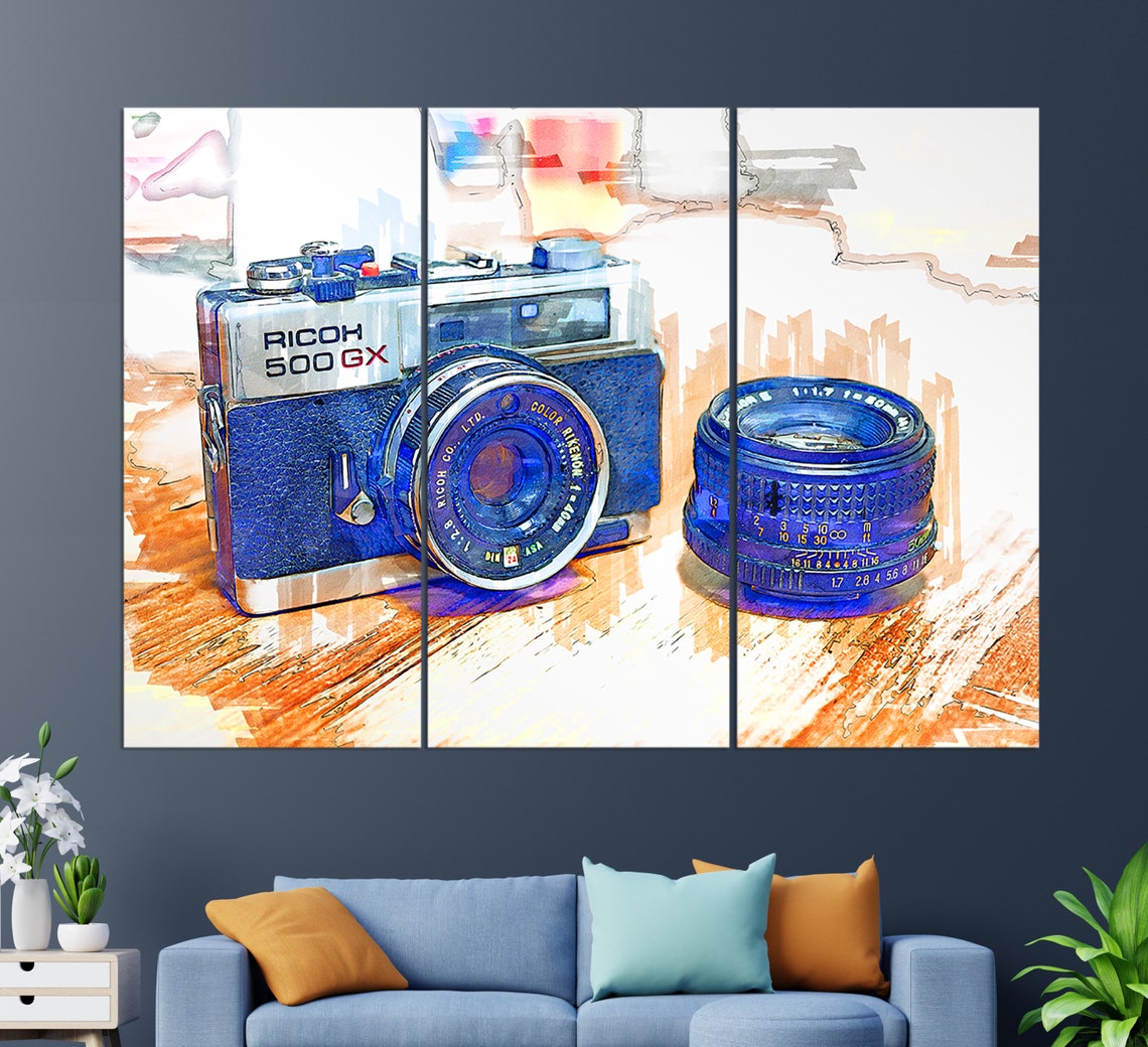 Vintage Camera Canvas Print Photographer Wall Art Etsy