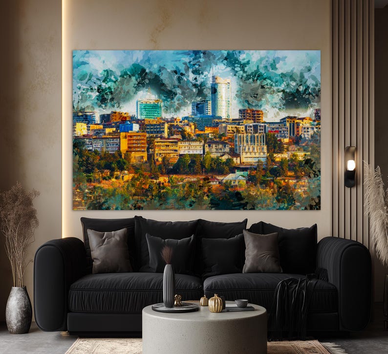 Rwanda Wall Art, Kigali Canvas Print, Kigali Painting, Rwanda Canvas ...