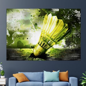 Badminton Wall Art, Badminton Canvas Print, Badminton Painting, Badminton Player Gift, Badminton Print