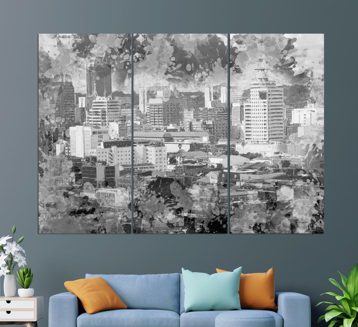 Zimbabwe Wall Art Harare Canvas Print Harare Painting Etsy